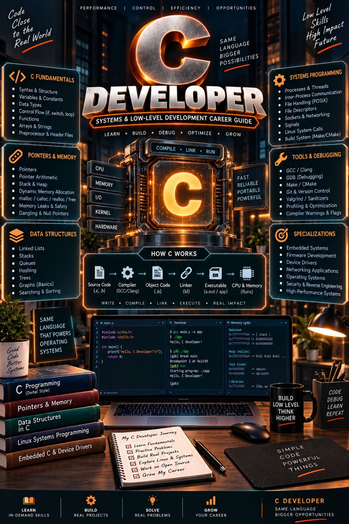 Top 50 C Developer General Interview Questions with Answers for Experienced ⭐