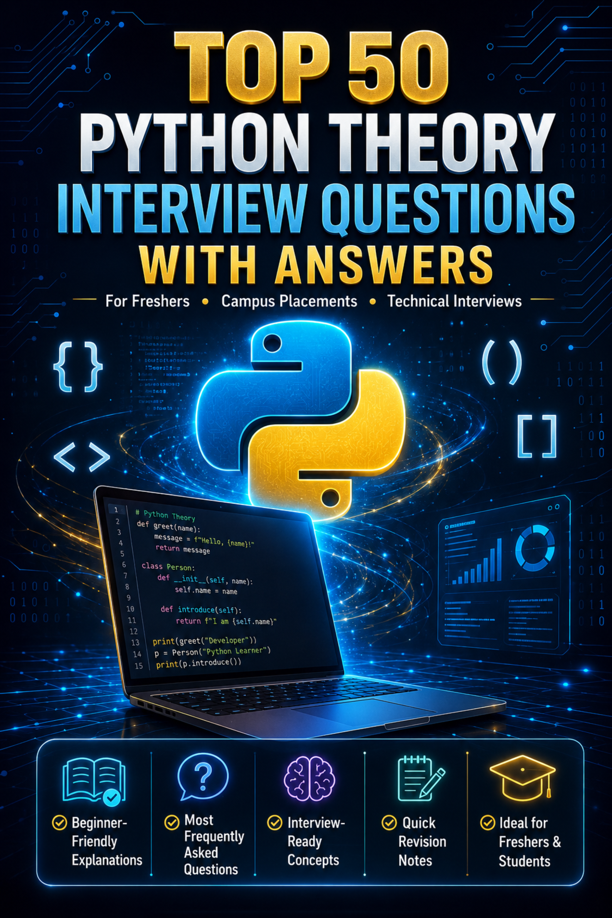 Top 50 Python Interview Questions with Answers for Freshers