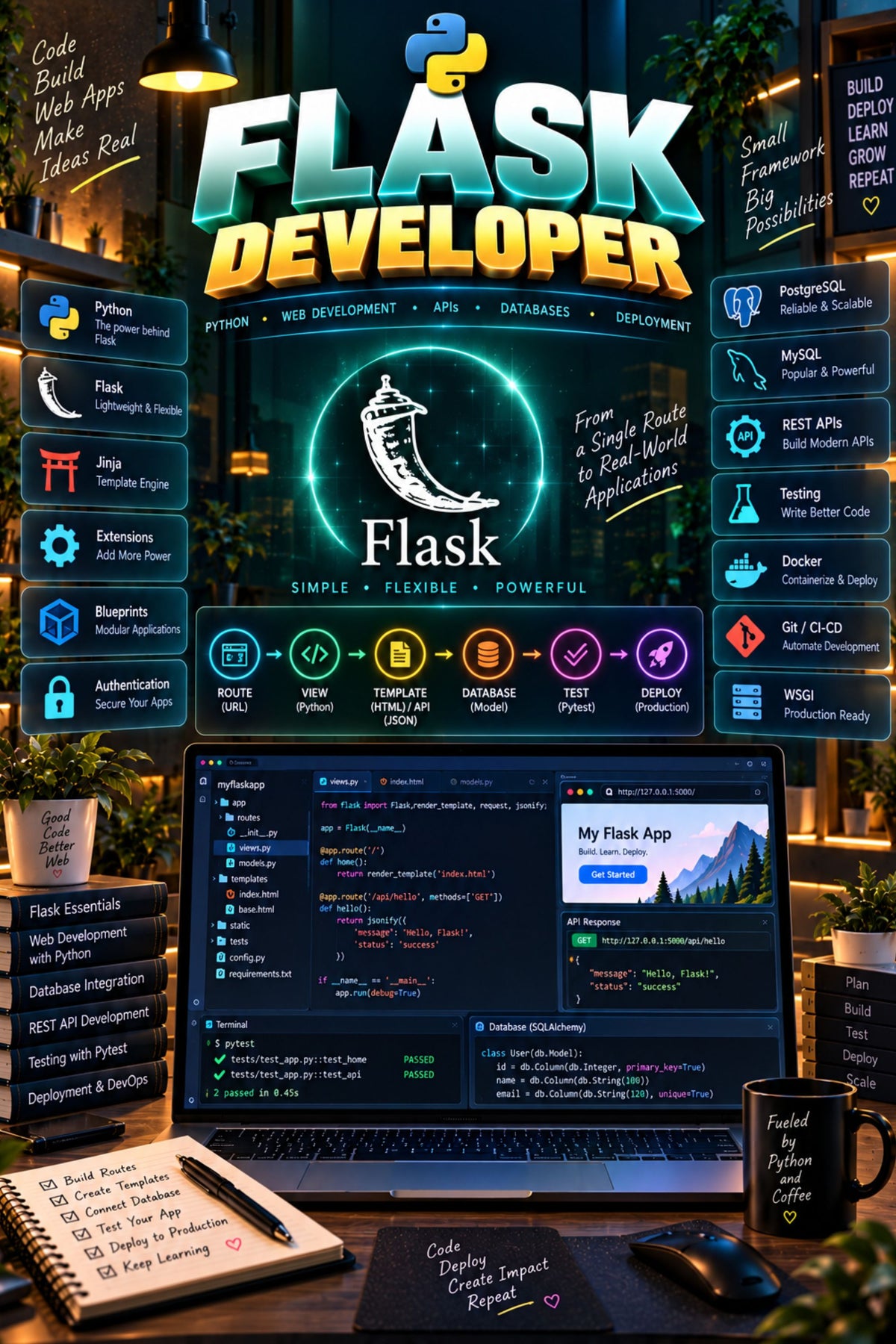 Top 50 Flask Developer General Interview Questions with Answers for Experienced ⭐