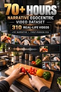 70 Hours Household Egocentric Narrative Video Dataset - 310 Videos
