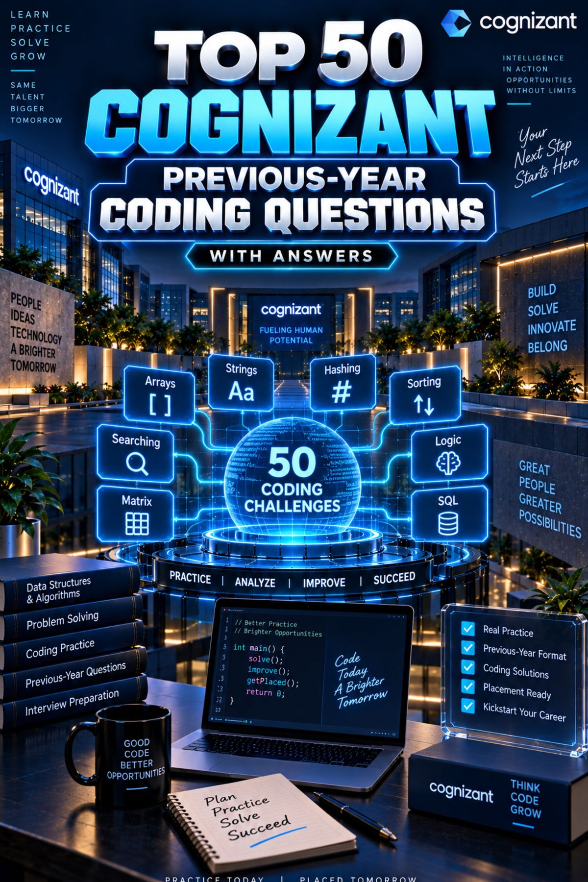 Top 50 Cognizant Previous-Year Coding Questions with Answer for Freshers ⭐