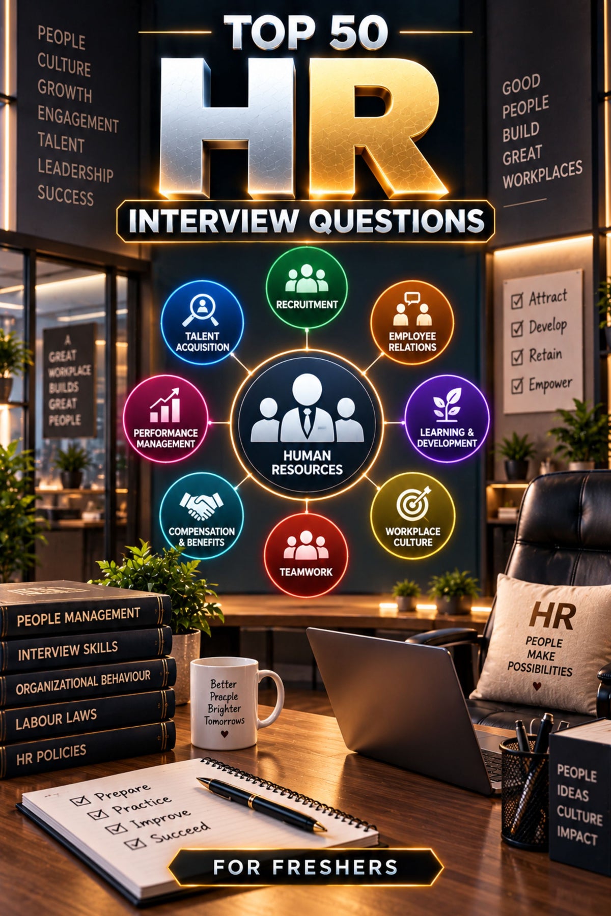 Top 50 HR General Theory Interview Questions with Answers for Freshers ⭐