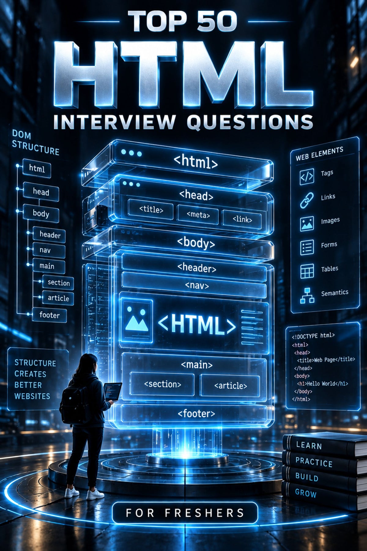 Top 50 HTML General Theory Interview Questions with Answers for Freshers ⭐