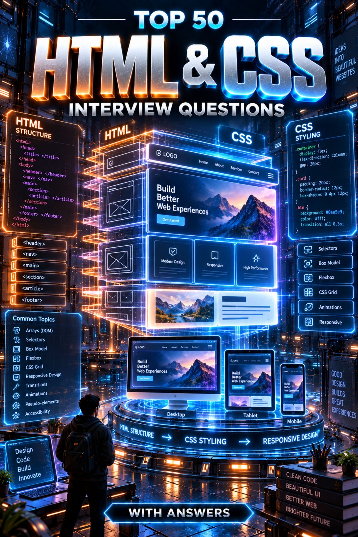 Top 50 HTML & CSS General Theory Interview Questions with Answers⭐