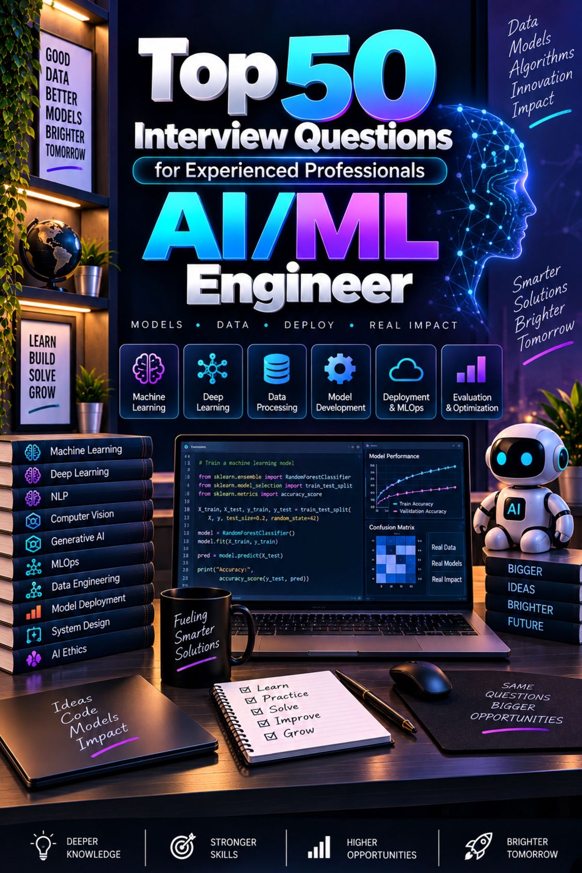 Top 50 AI_ML Engineer General Interview Questions with Answers for Experienced ⭐