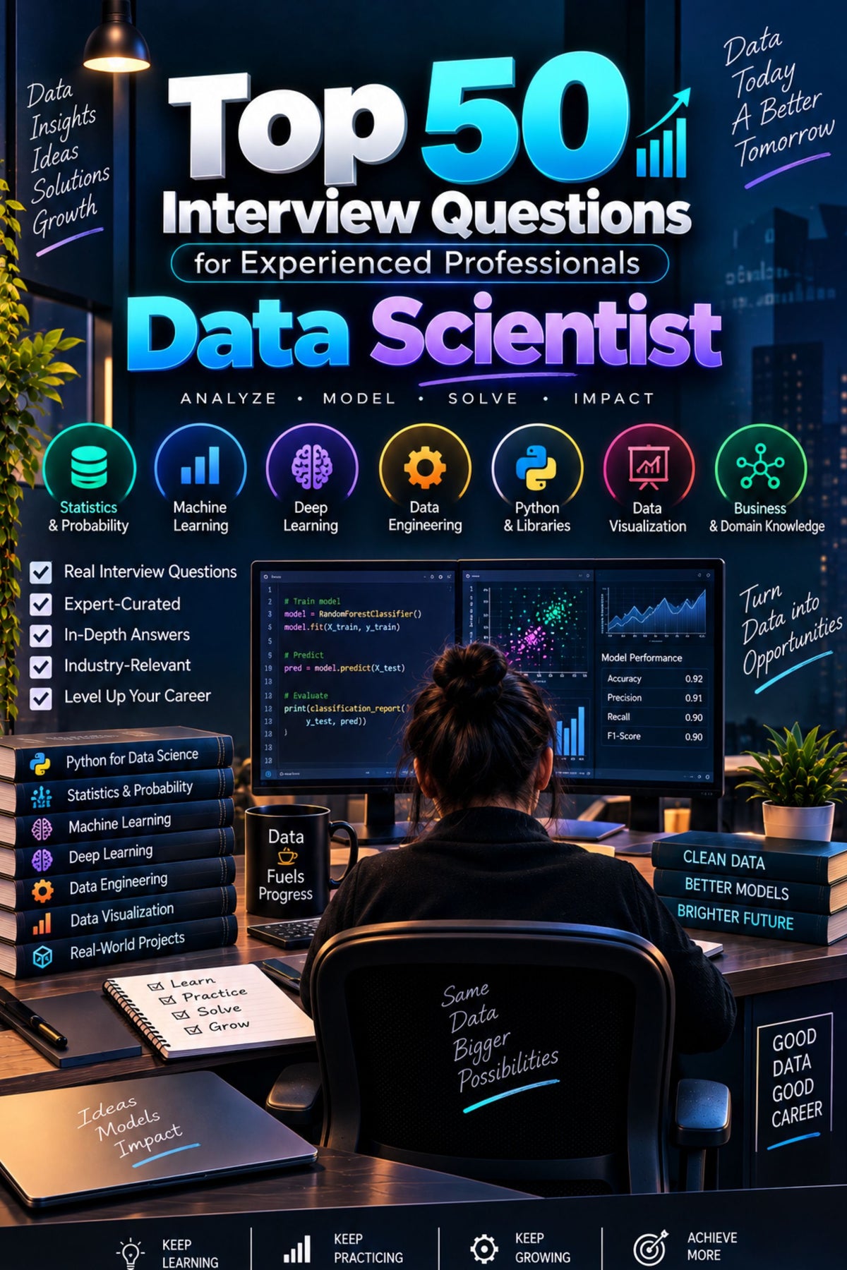Top 50 Data Scientist General Interview Questions with Answers for Experienced ⭐