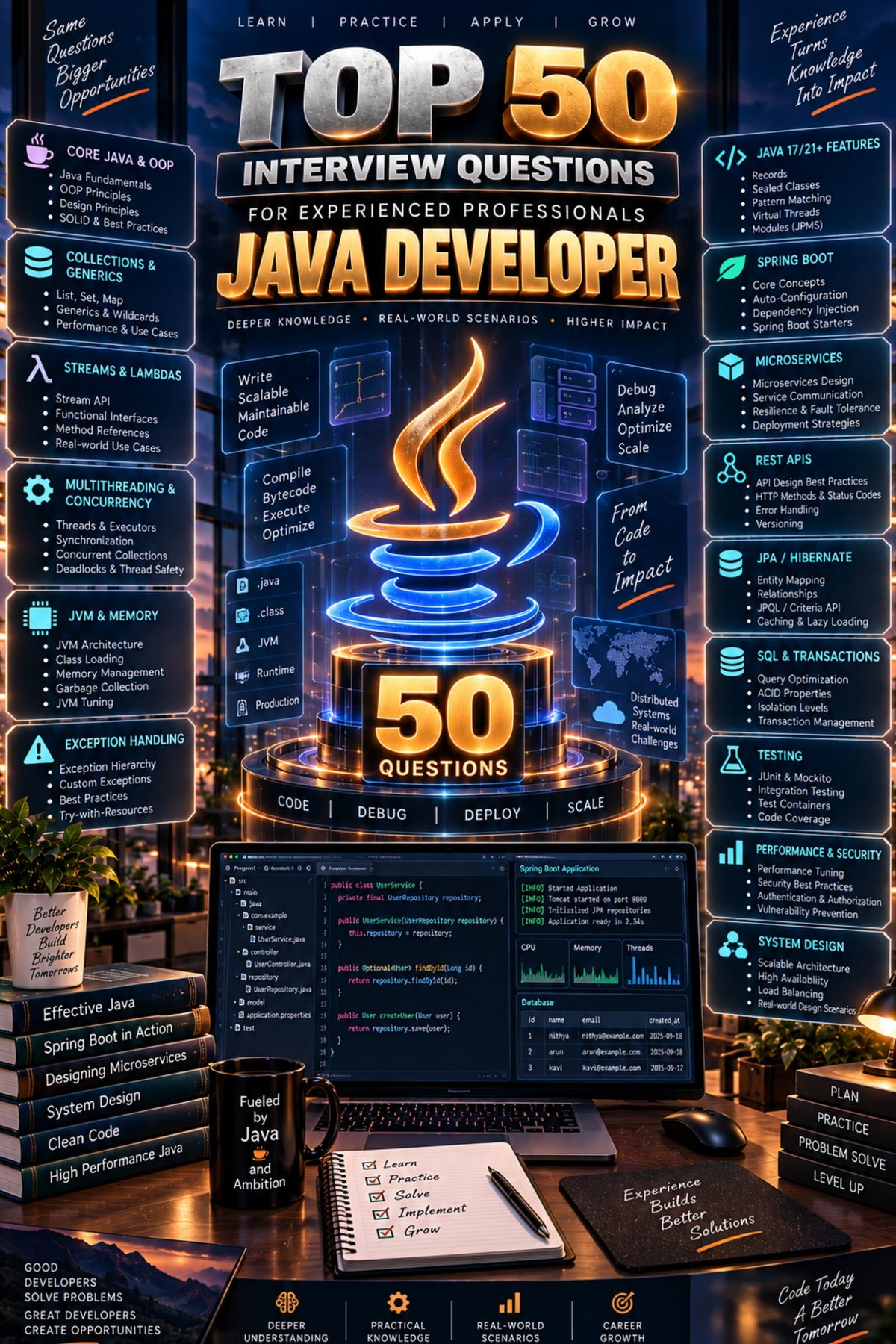 Top 50 Java Developer General Interview Questions with Answers for Experienced ⭐