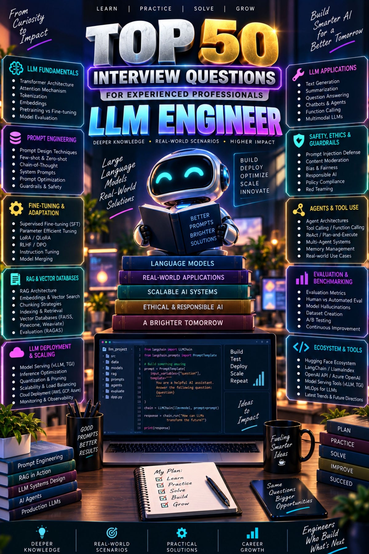 Top 50 LLM Engineer General Interview Questions with Answers for Experienced ⭐
