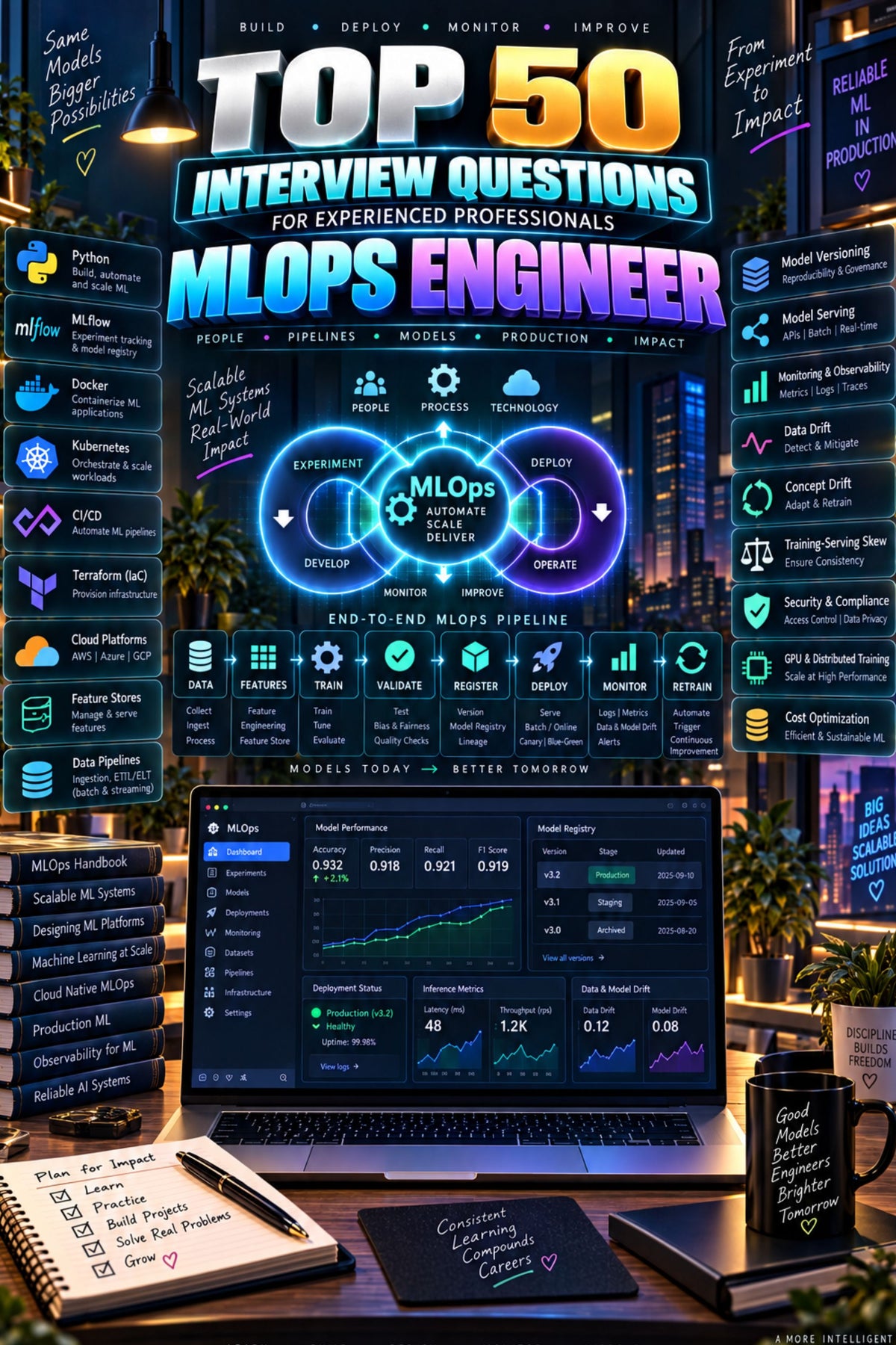 Top 50 MLOps Engineer General Interview Questions with Answers for Experienced ⭐