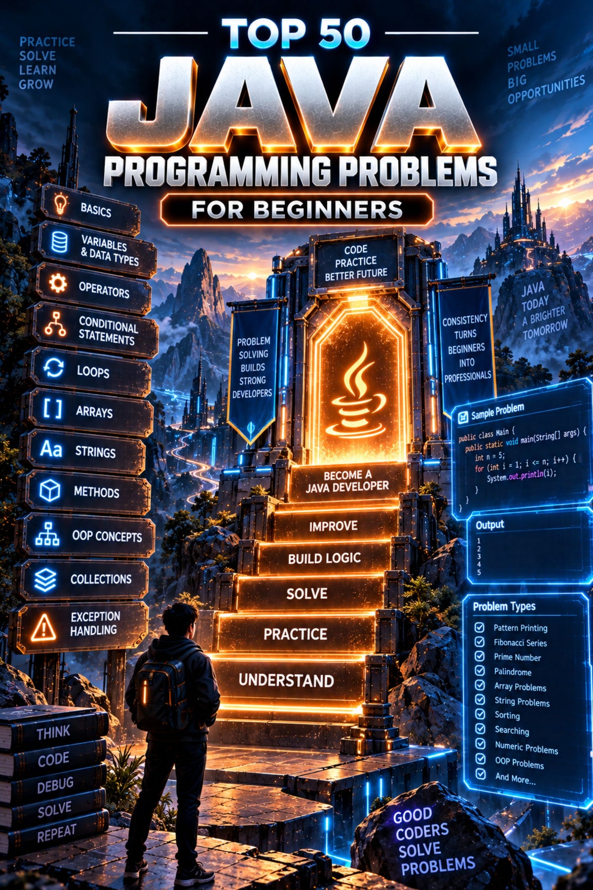 Top 50 Java Programming Problems for Beginners ⭐