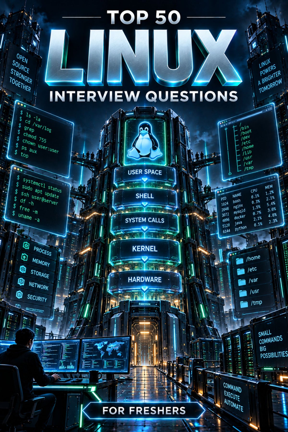 Top 50 Linux General Theory Interview Questions with Answers for Freshers ⭐