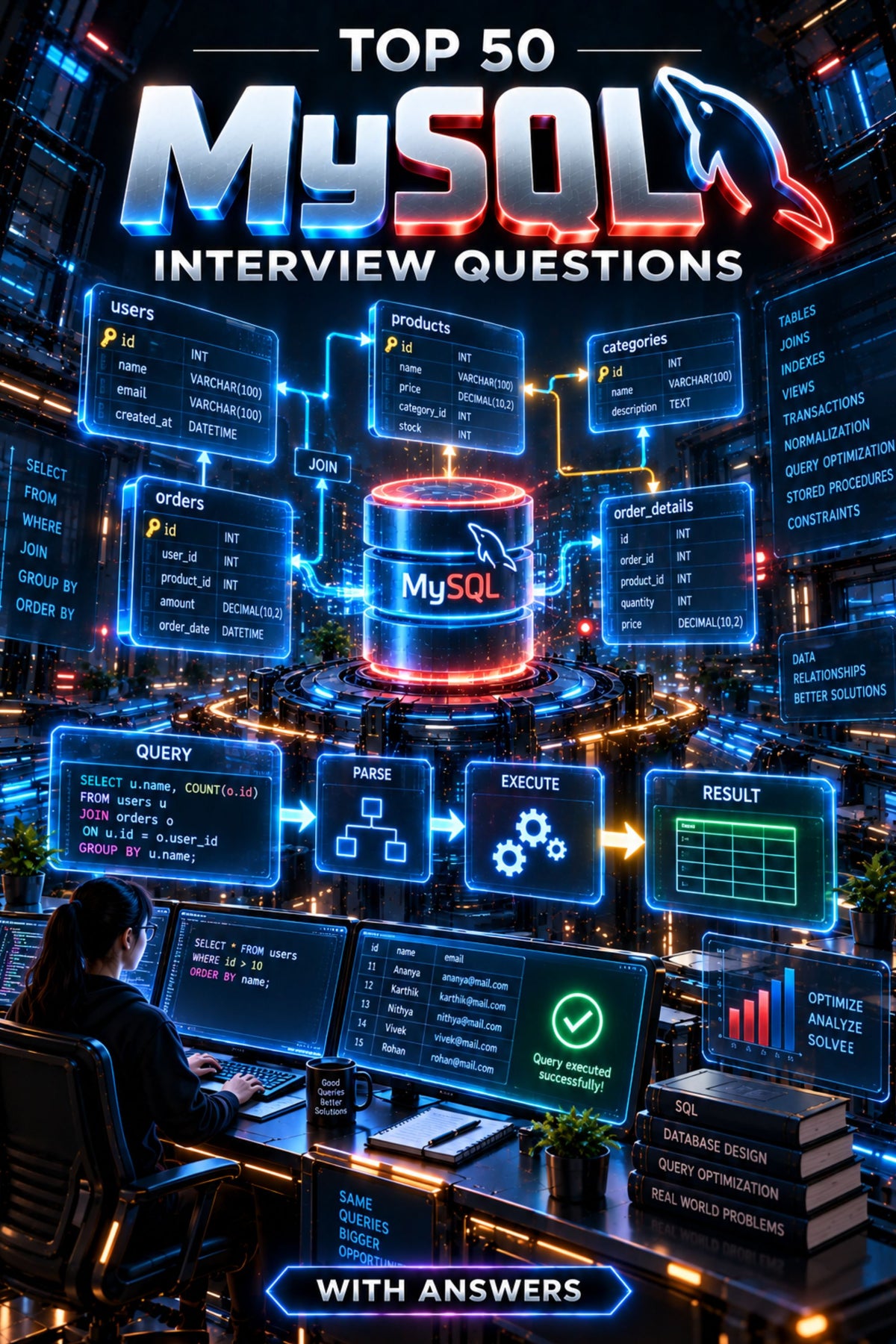 Top 50 MySQL General Theory Interview Questions with Answers⭐