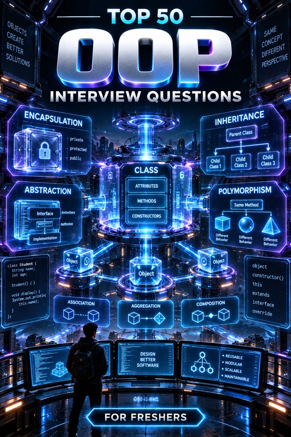 Top 50 OOP General Theory Interview Questions with Answers for Freshers ⭐