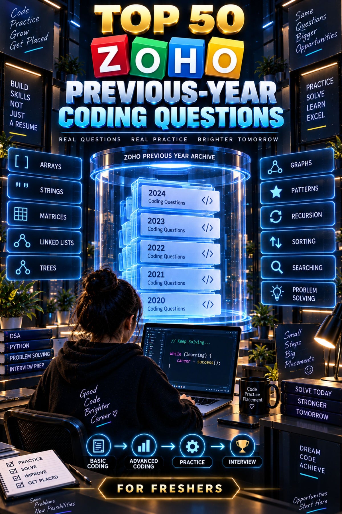 Top 50 ZOHO Previous-Year Coding Questions with Answer ⭐