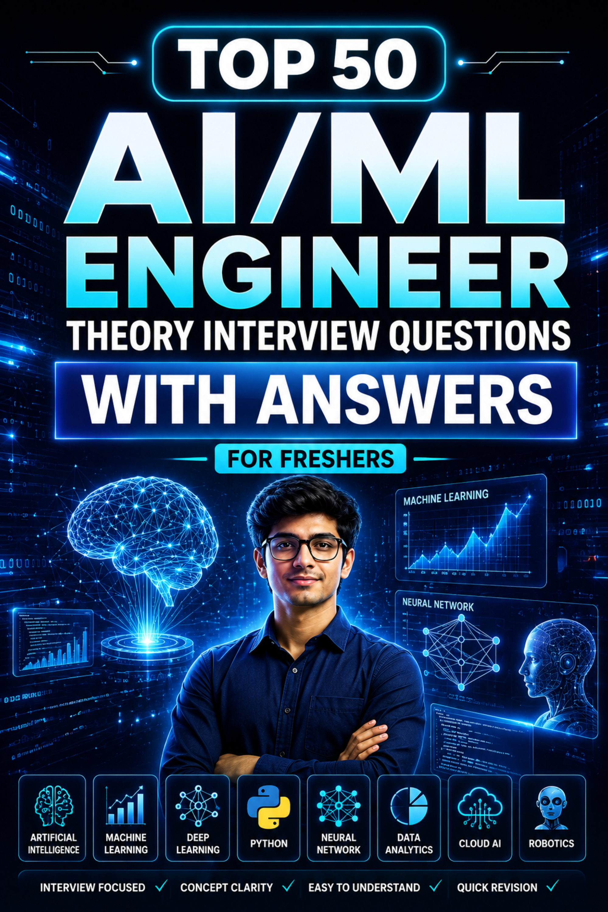 Top 50 AI/ML Engineer Interview Questions with Answers for Freshers ⭐
