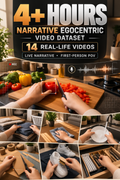 4 Hours Household Egocentric Narrative Video Dataset - 14 Videos